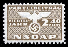 Nazi Party Dues Stamp 2.40 Marks